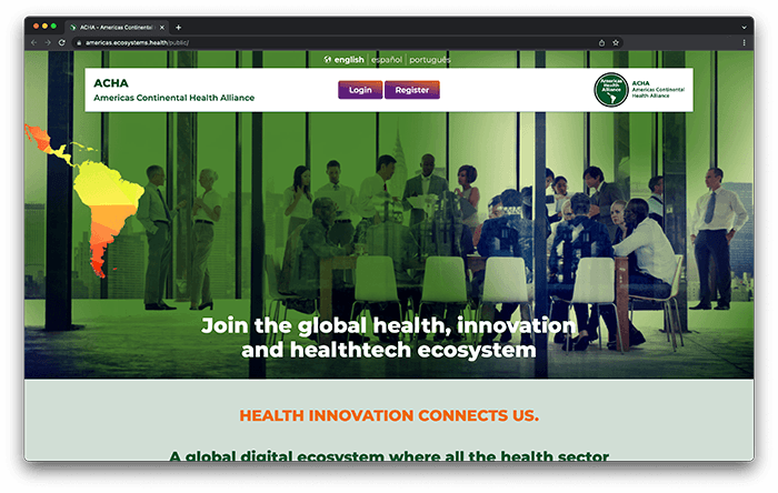 Screenshot des Americas Health Ecosystems