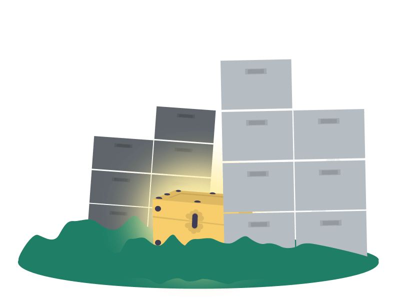 Grafik mit versteckten, ungenutzten Ideen, die mit einer regionalen Innovationssoftware wie LoftOS leicht an die Spitze gebracht werden können
