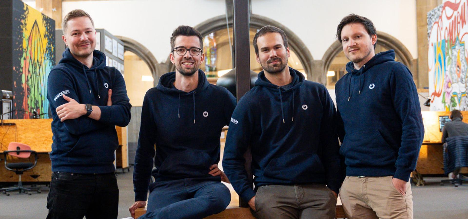 Innoloft's 4 Founders celebrating 1 Million seed funding round to make no-coding accessible to everybody
