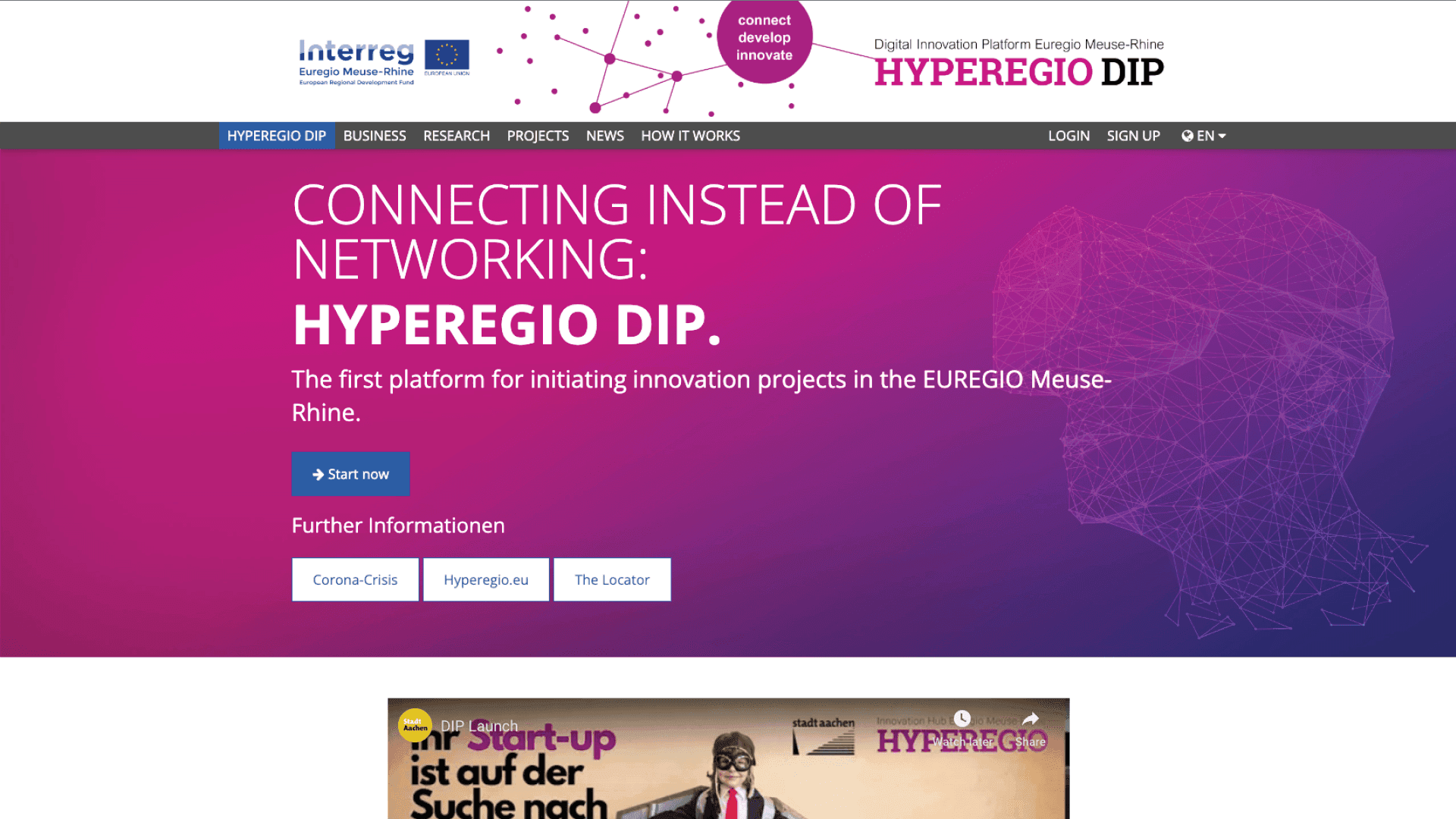 Screenshot Digital Innovation Platform (DIP)