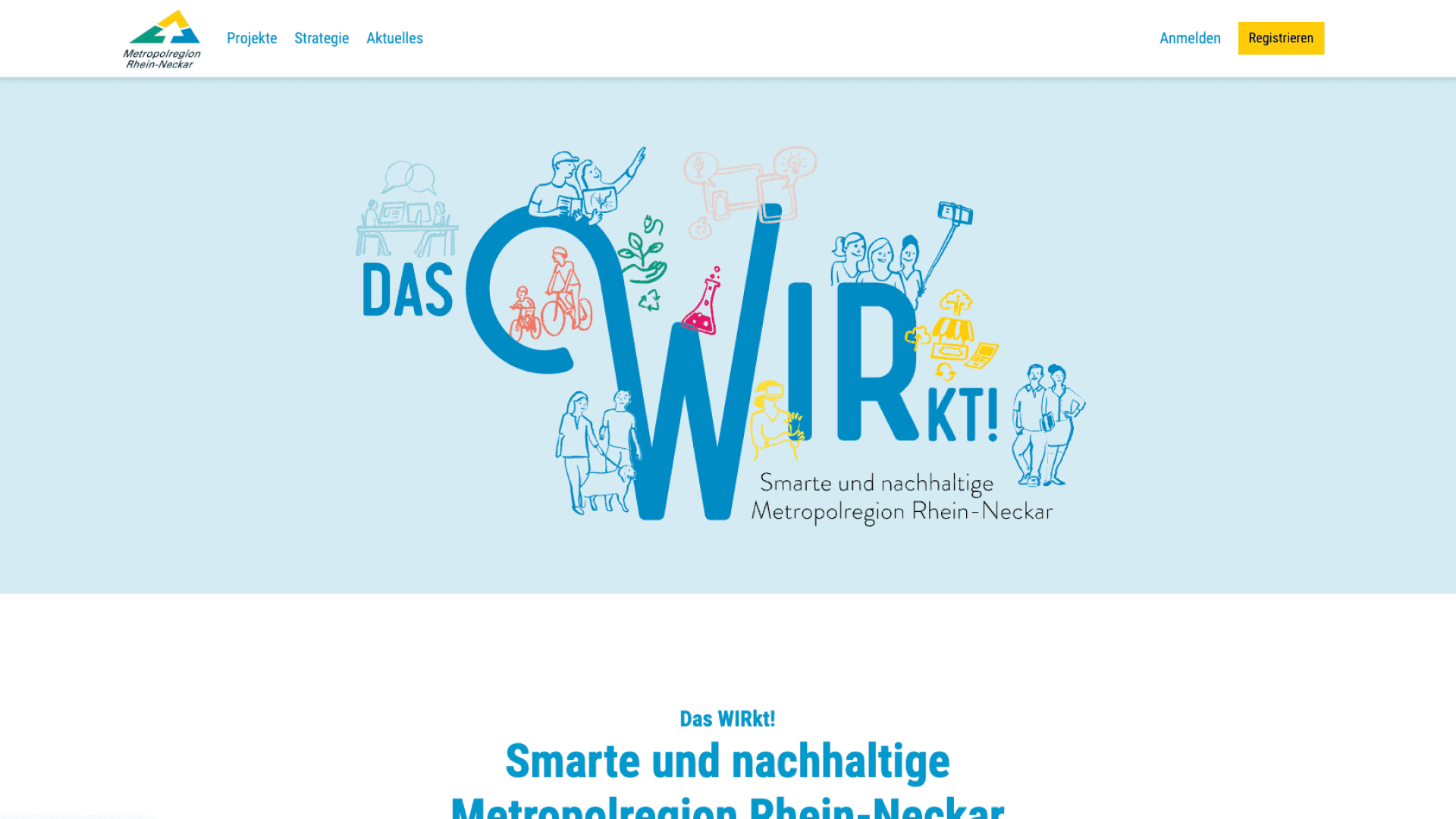 Screenshot Networking Platform Metropolitan Region Rhine-Neckar