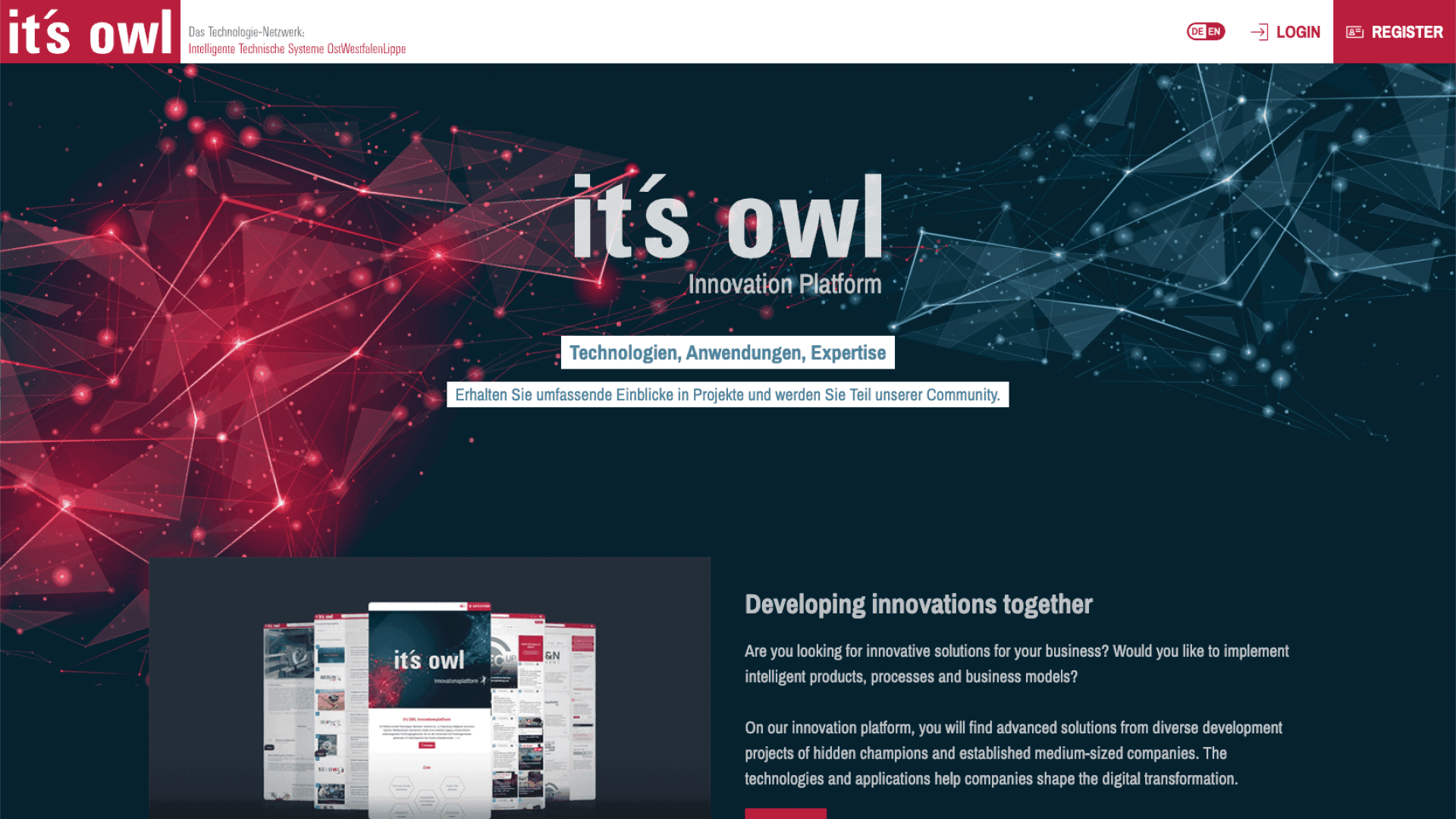 Screenshot it's OWL Innovationplatform