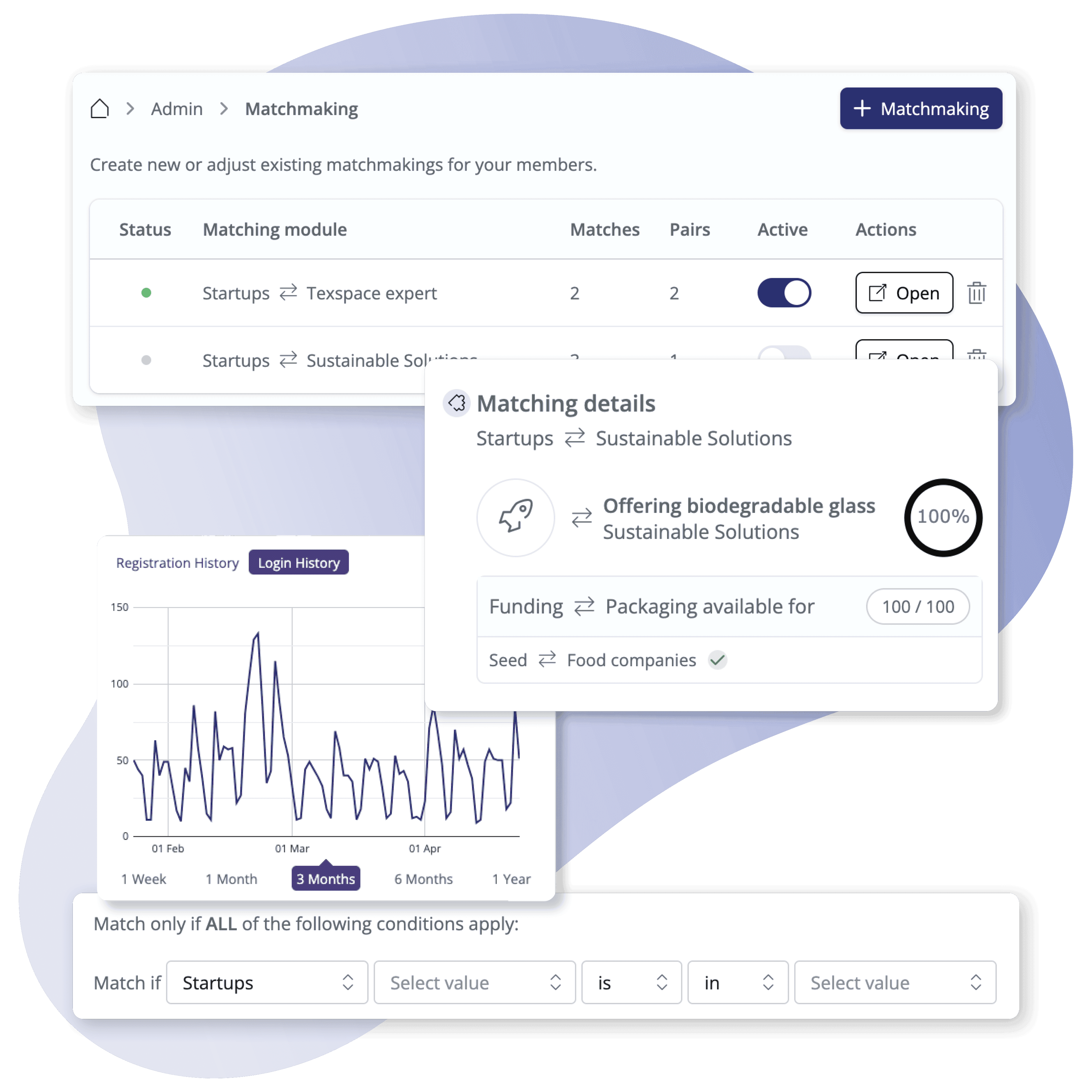 Screenshot of Matchmaking and Analytics feature