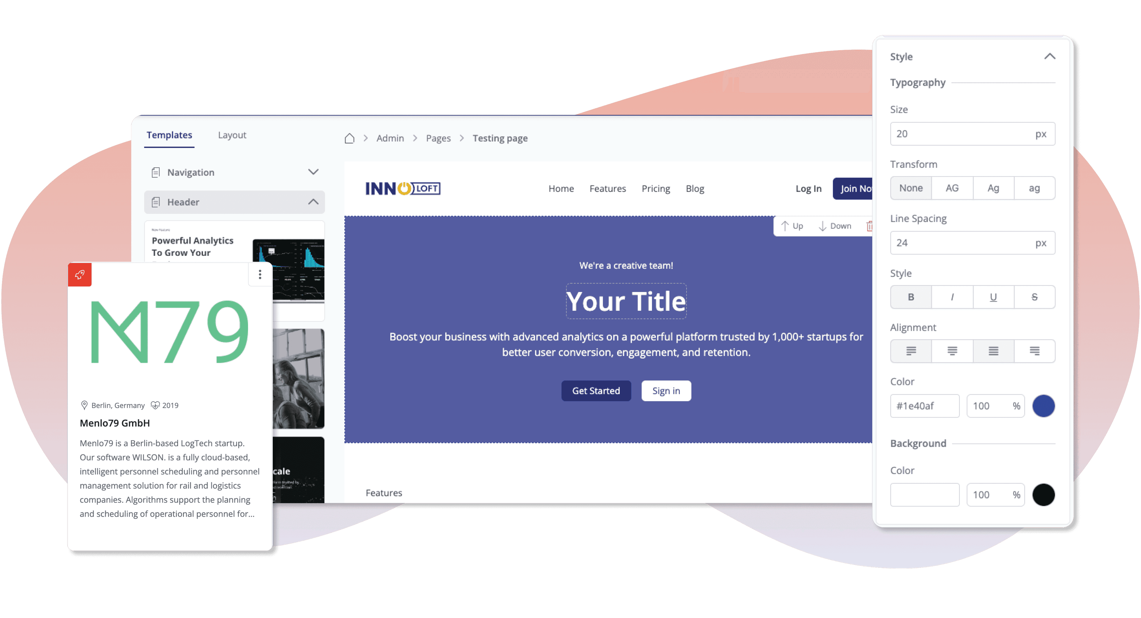 Screenshot Pages and Organizations to modernize your regional innovation network