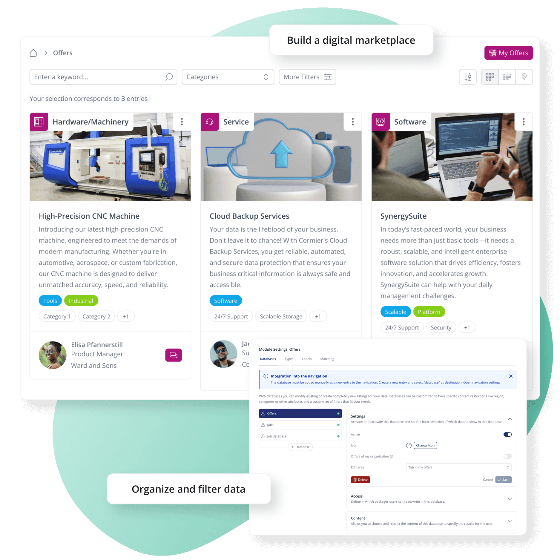 Screenshot of LoftOS customizable offers module to create a the ideal reseller platform