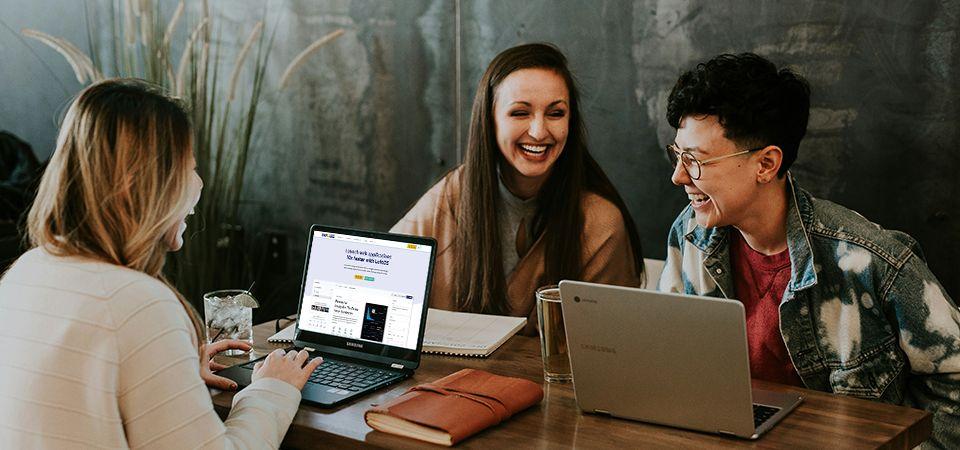 A picture of 3 citizen developers using LoftOS to build their community platform