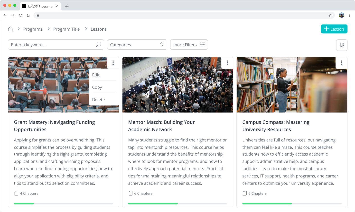 screenshot of LoftOS Program feature