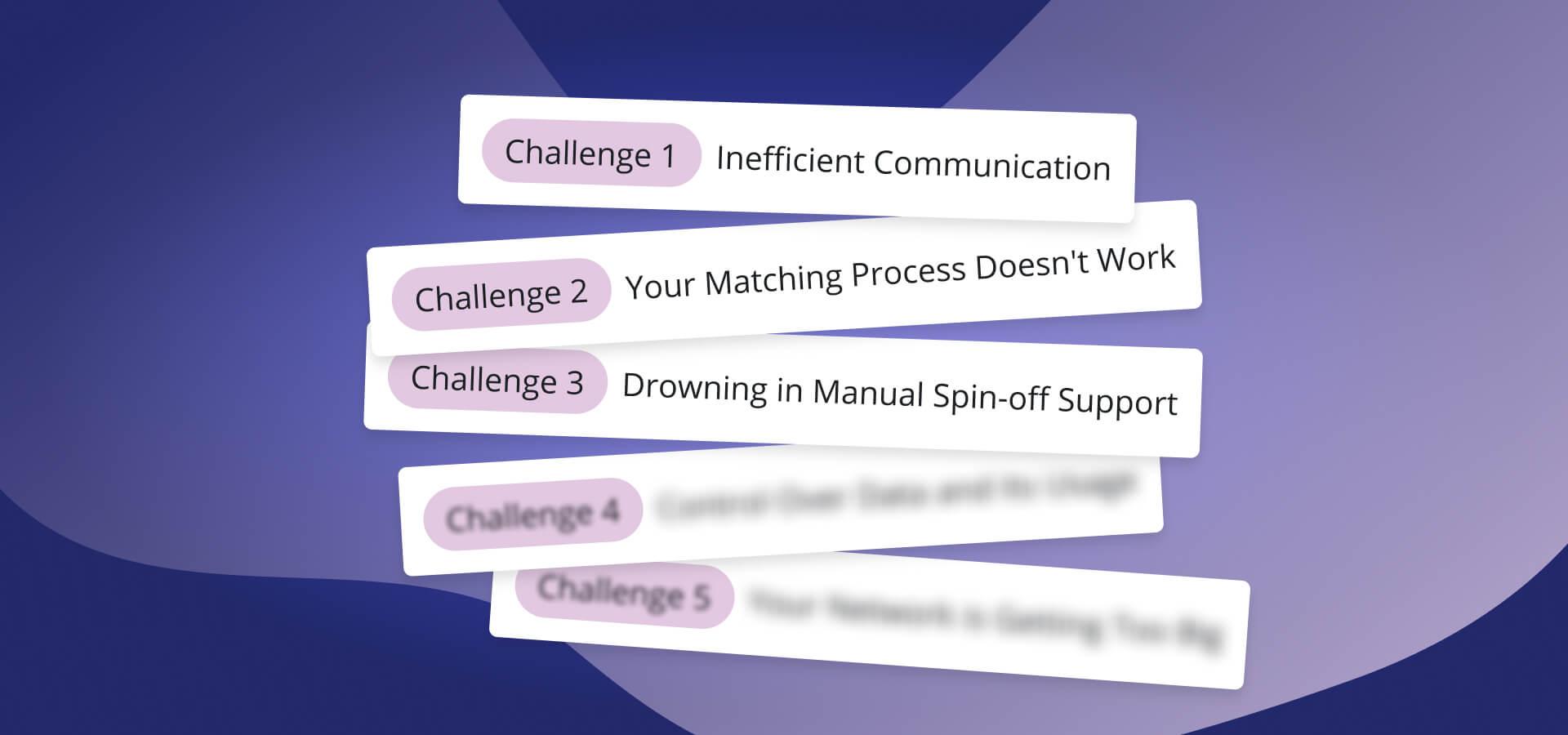 image with the 5 main challenges for university entrepreneurship