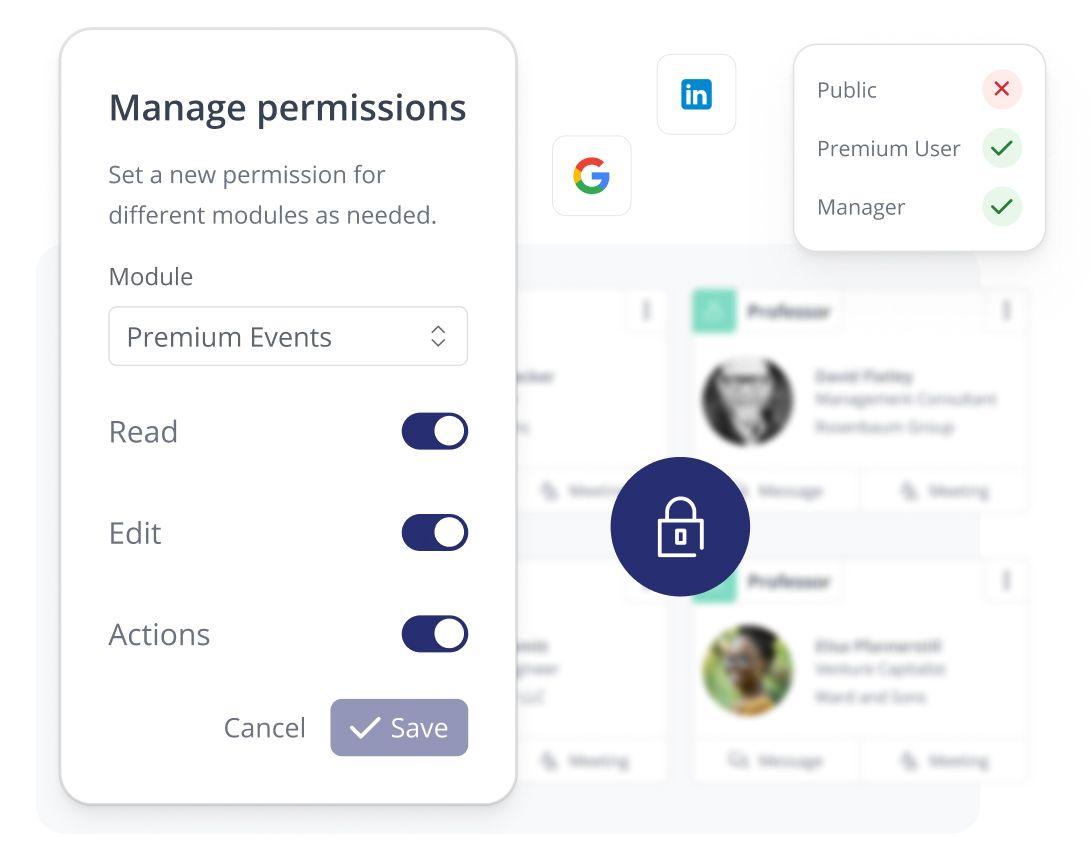Screenshot of LoftOS permissions and Role management features