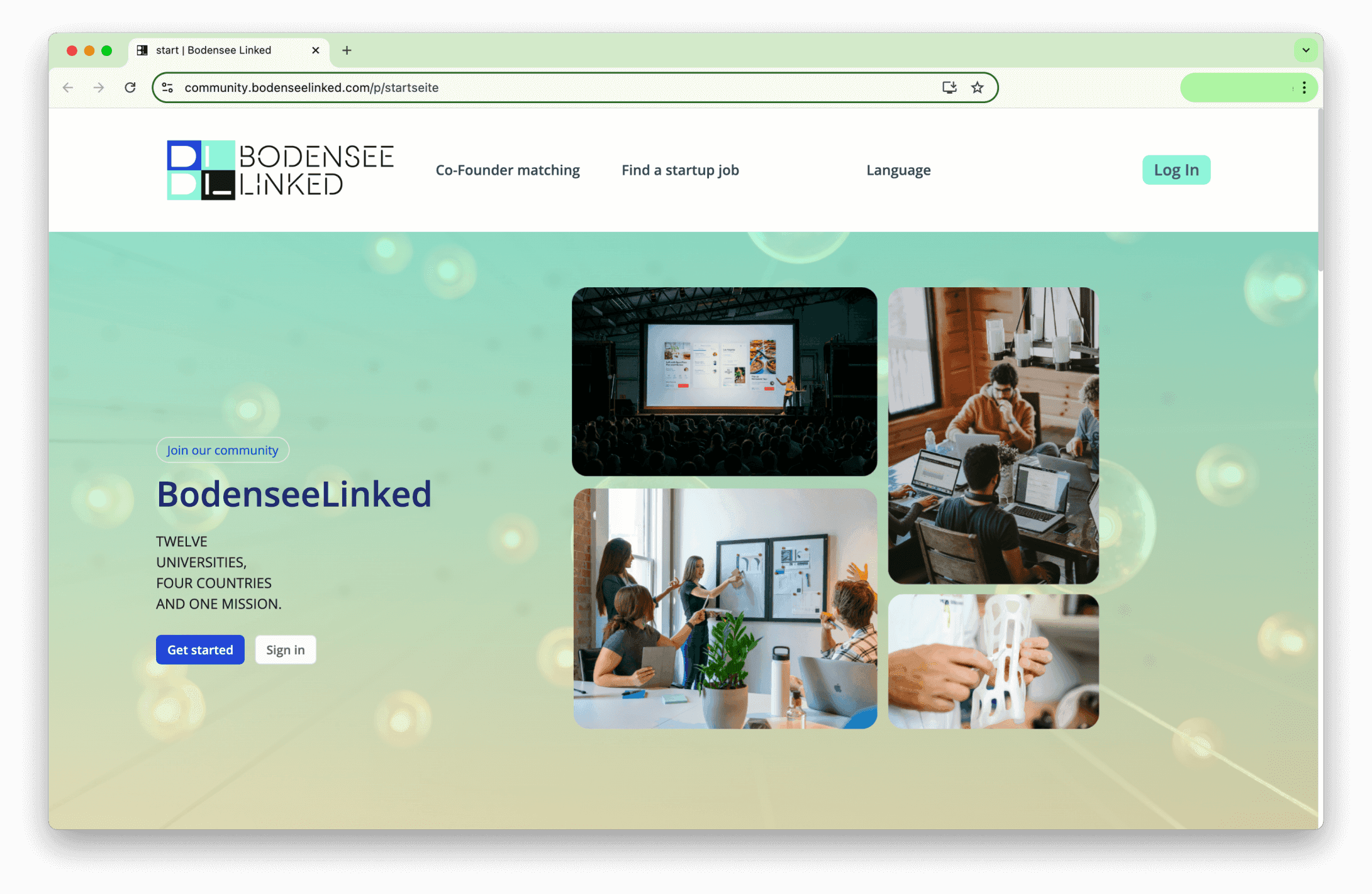 Screenshot of Zepellin university LoftOS powered platform bondesee linked