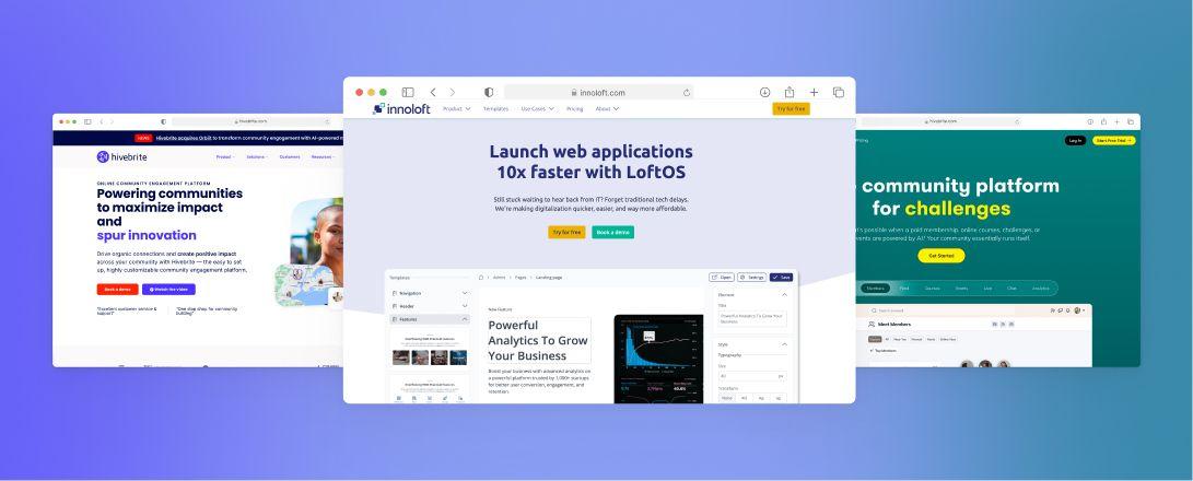 Hivebrite vs Mighty Networks vs Innoloft