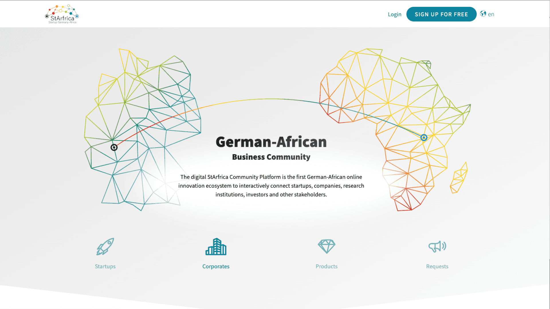 Screenshot StArfrica Digital Community Platform