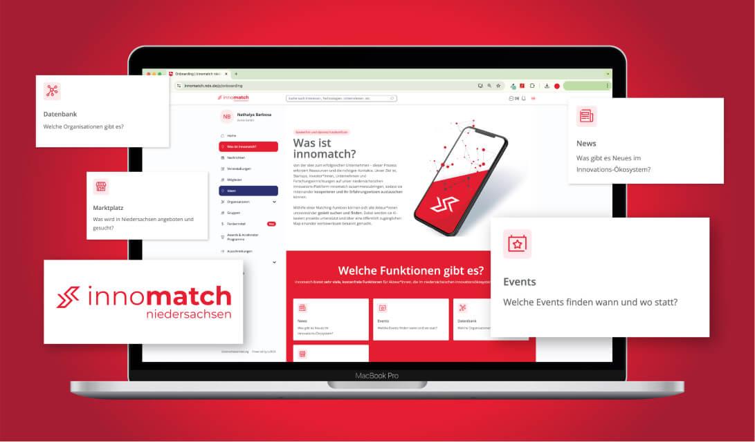 screenshot of innomatch Loftos platform for regional event matchmaking