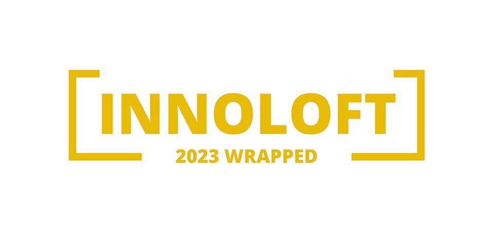 Innoloft-Logo mit der Aufschrift 2023 Wrapped