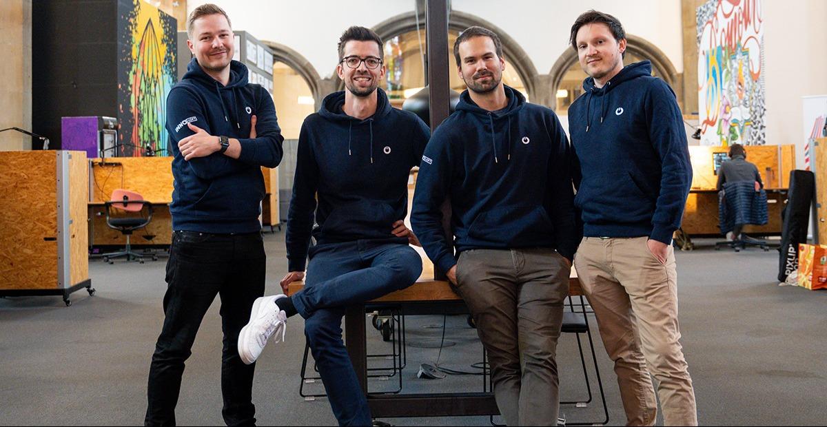 Innoloft's 4 Founders celebrating 1 Million seed funding round to make no-coding accessible to everybody